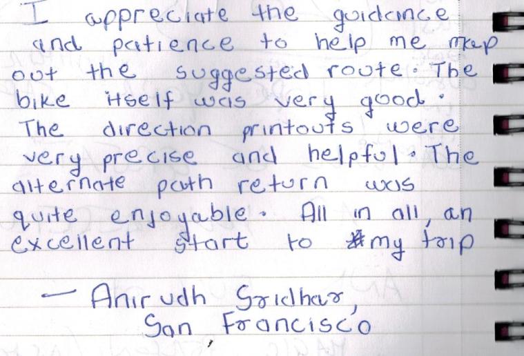 The direction printouts were very precise and helpful.
